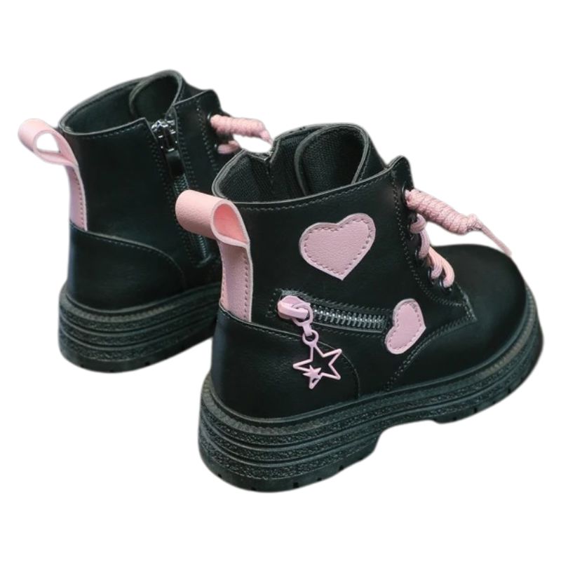 Coturno Infantil com Zíper Lateral Corações Coturno Infantil com Zíper Lateral Corações Loja do Bambino 