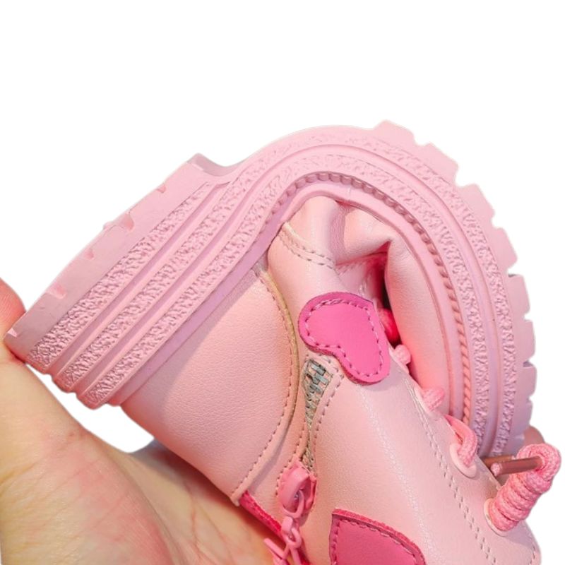 Coturno Infantil com Zíper Lateral Corações Coturno Infantil com Zíper Lateral Corações Loja do Bambino 