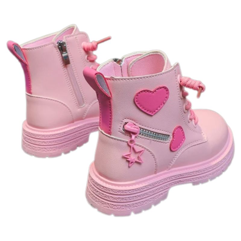 Coturno Infantil com Zíper Lateral Corações Coturno Infantil com Zíper Lateral Corações Loja do Bambino 