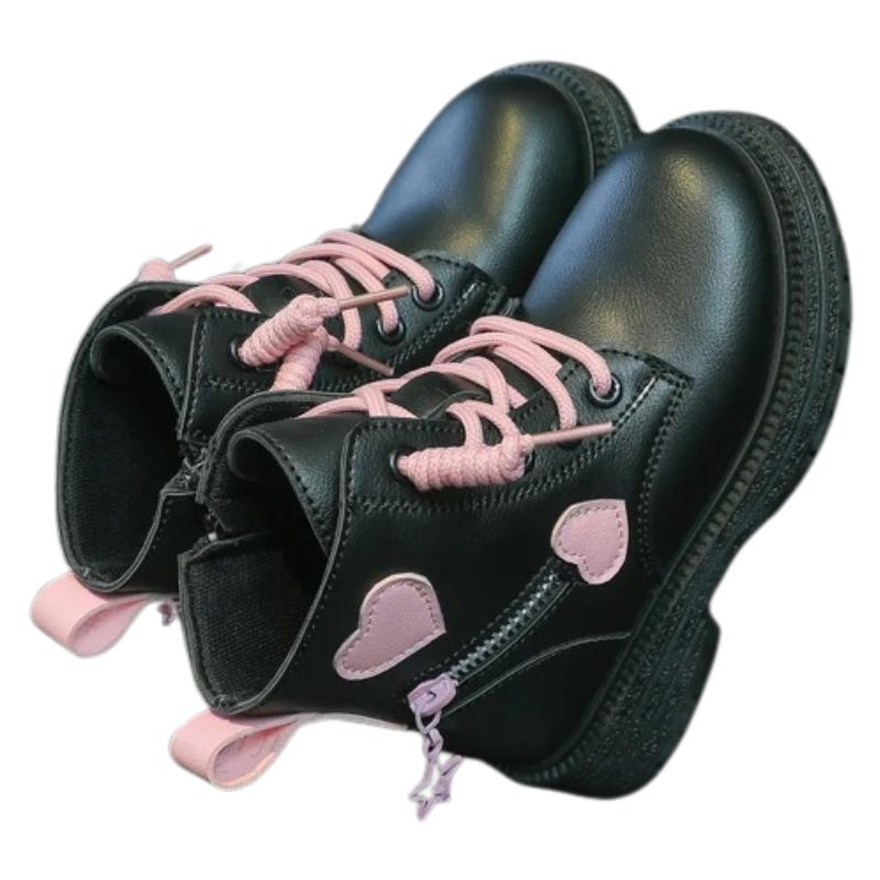 Coturno Infantil com Zíper Lateral Corações Coturno Infantil com Zíper Lateral Corações Loja do Bambino 