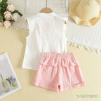 Conjunto Feminino Bordado - Estilo Encantador para Meninas de 3 a 7 Anos Conjunto Feminino Bordado - Estilo Encantador para Meninas de 3 a 7 Anos Loja do Bambino 