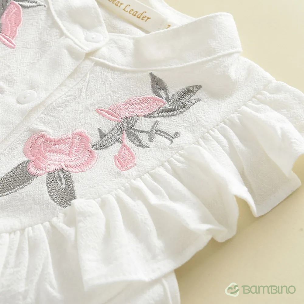 Conjunto Feminino Bordado - Estilo Encantador para Meninas de 3 a 7 Anos Conjunto Feminino Bordado - Estilo Encantador para Meninas de 3 a 7 Anos Loja do Bambino 