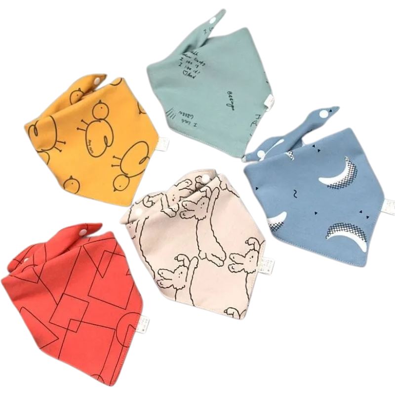 Bandana Babador para Bebê Bambino - Contém 5 peças Lenços de Pescoço Infantil Bambino - Contém 5 peças Loja do Bambino Modelo 03 