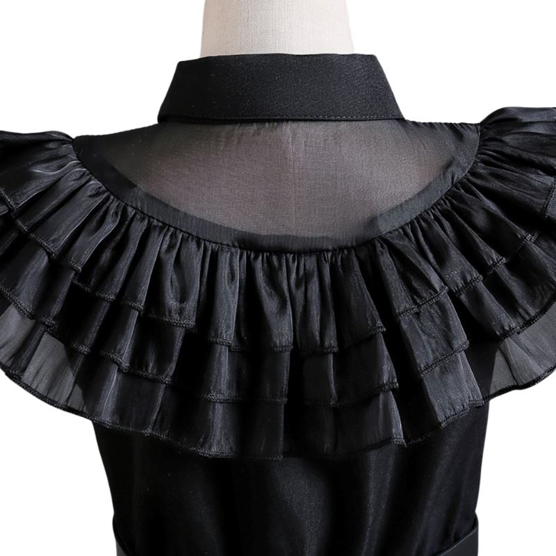 Fantasia Cosplay Wandinha Infantil Bambino - Peruca e Vestido Fantásia Cosplay Wandinha Infantil Bambino Loja do Bambino 