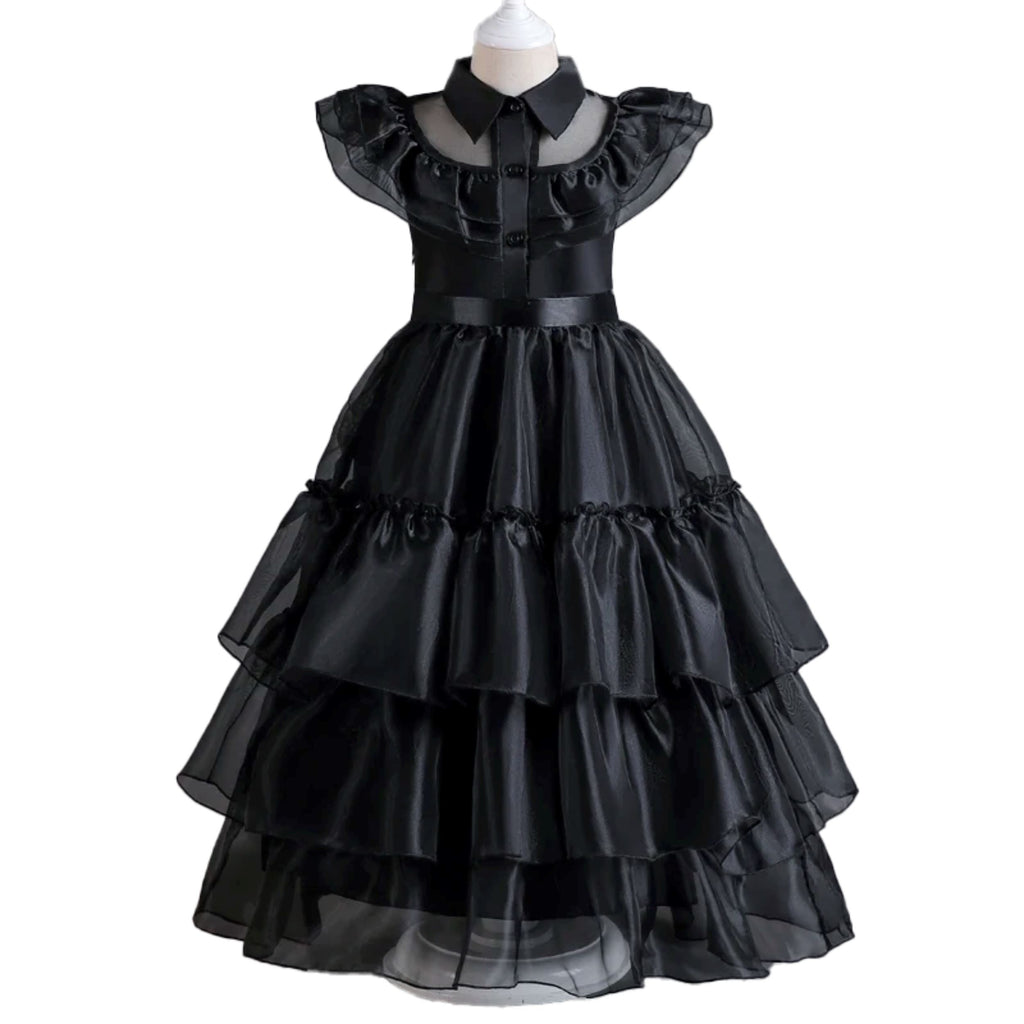 Fantasia Cosplay Wandinha Infantil Bambino - Peruca e Vestido Fantásia Cosplay Wandinha Infantil Bambino Loja do Bambino 