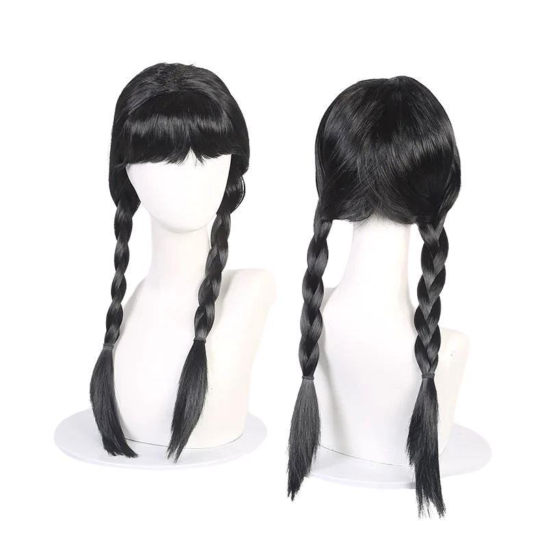 Fantasia Cosplay Wandinha Infantil Bambino - Peruca e Vestido Fantásia Cosplay Wandinha Infantil Bambino Loja do Bambino 