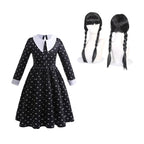 Fantasia Cosplay Wandinha Infantil Bambino - Peruca e Vestido Fantásia Cosplay Wandinha Infantil Bambino Loja do Bambino Modelo 2 100 