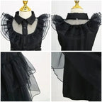 Fantasia Cosplay Wandinha Infantil Bambino - Peruca e Vestido Fantásia Cosplay Wandinha Infantil Bambino Loja do Bambino 