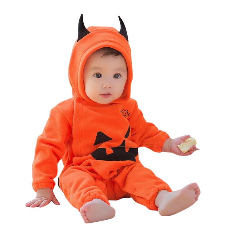 Fantasia Macacão com Capuz Abóbora Bebê Fantasia Macacão com Capuz Abóbora Recém Nascido Loja do Bambino 