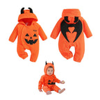 Fantasia Macacão com Capuz Abóbora Bebê Fantasia Macacão com Capuz Abóbora Recém Nascido Loja do Bambino Laranja 3 a 6 meses 