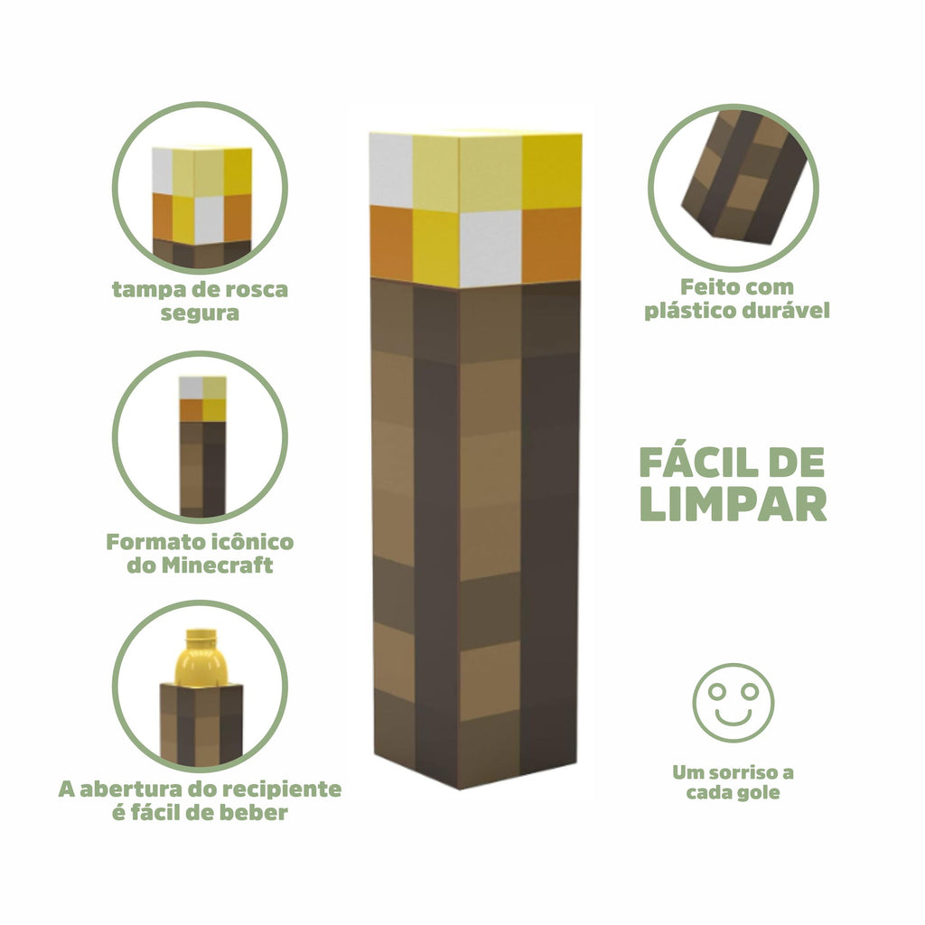 Garrafa Tocha Minecraft Garrafa Tocha Minecraft Loja do Bambino 