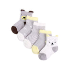 Meias de malha para bebês e crianças com 4 pares inclusos Meias de malha para bebês e crianças com 4 pares inclusos Loja do Bambino 0 a 1 ano (7-10cm) Modelo 04 