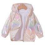 Jaqueta Corta Vento Infantil Metalizada com Capuz Jaqueta Corta Vento Infantil Metalizada com Capuz Loja do Bambino Bege 90 