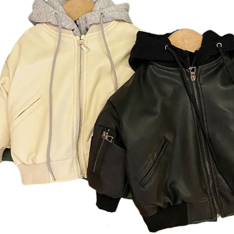 Jaqueta Couro Infantil Masculina com Capuz Jaqueta Couro Infantil Masculina com Capuz Loja do Bambino 