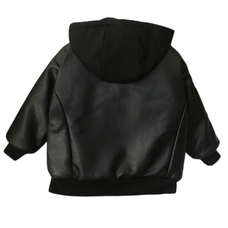 Jaqueta Couro Infantil Masculina com Capuz Jaqueta Couro Infantil Masculina com Capuz Loja do Bambino 