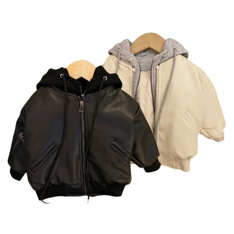 Jaqueta Couro Infantil Masculina com Capuz Jaqueta Couro Infantil Masculina com Capuz Loja do Bambino 