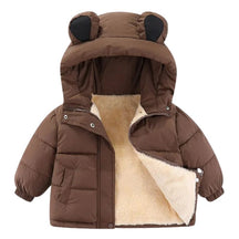 Jaqueta Infantil Peluciada com Capuz de Urso Jaqueta Infantil Peluciada com Capuz de Urso Loja do Bambino Marrom 90 
