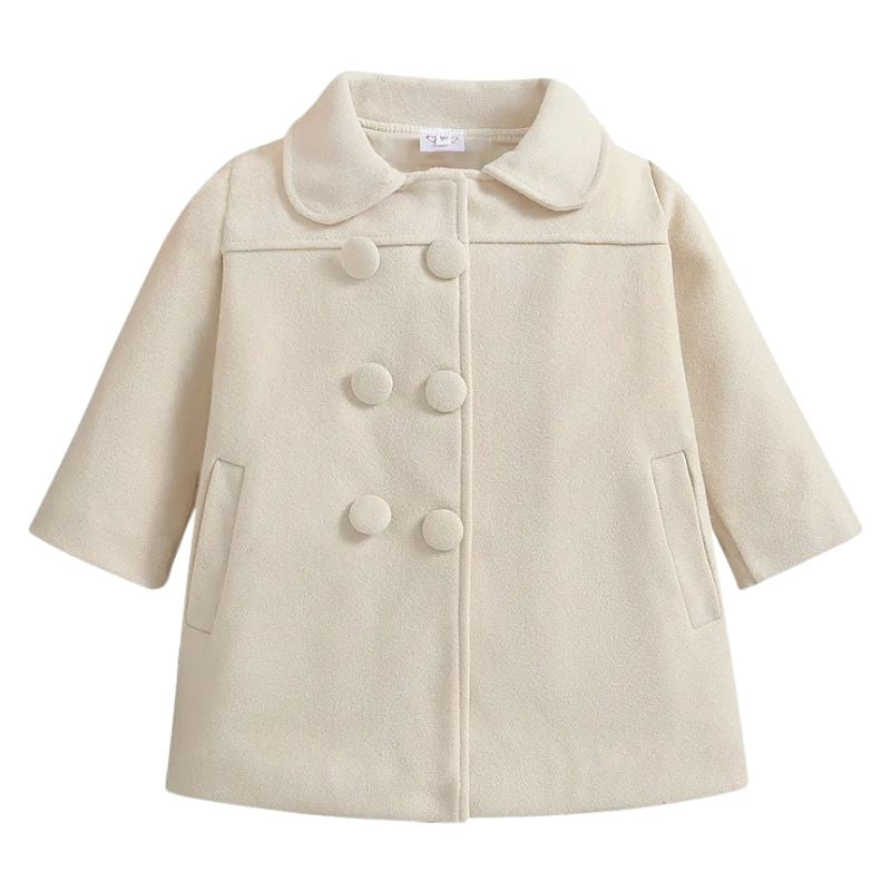 Jaqueta Infantil Transpassada com Botões Jaqueta Infantil Transpassada com Botões Loja do Bambino Bege 90 