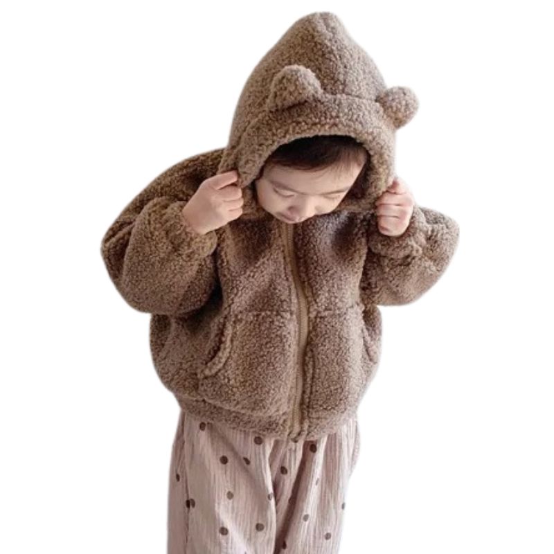 Jaqueta Peluciada Infantil com Capuz de Ursinho Jaqueta Peluciada Infantil com Capuz de Ursinho Loja do Bambino 