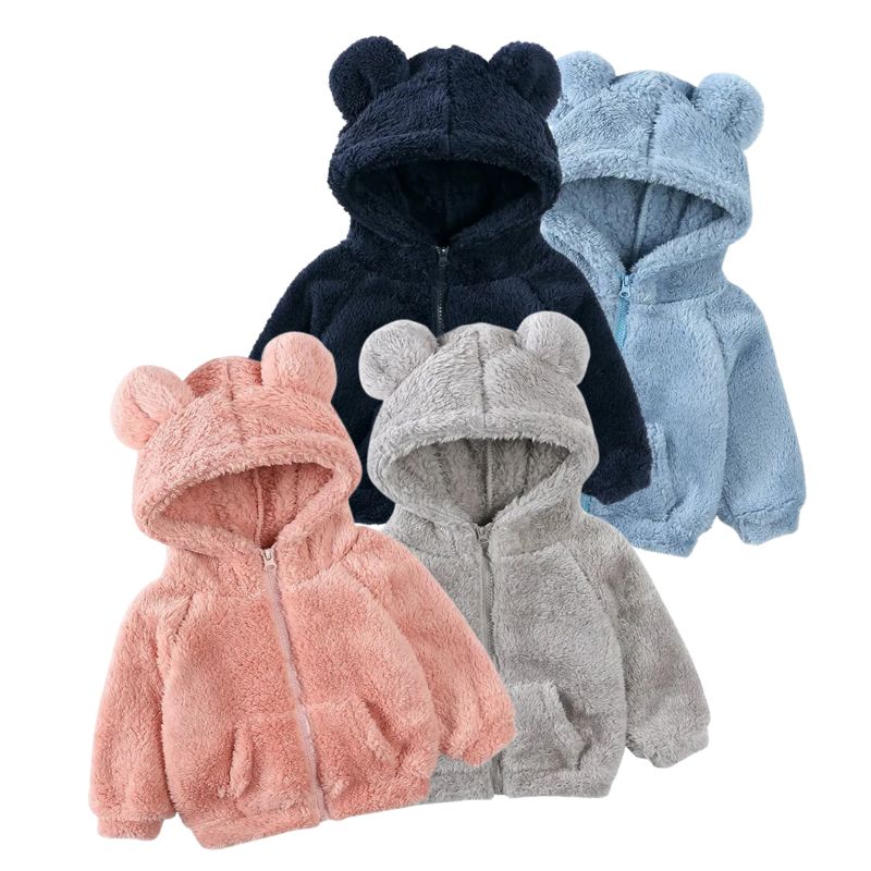 Jaqueta Peluciada Infantil com Capuz de Ursinho Jaqueta Peluciada Infantil com Capuz de Ursinho Loja do Bambino 