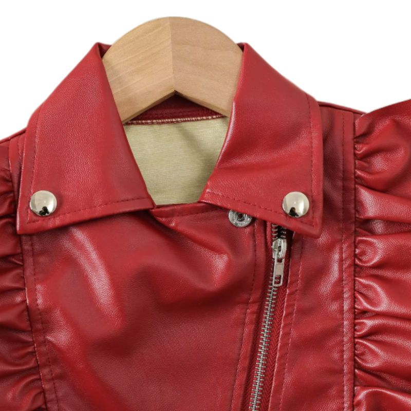 Jaqueta de Couro e Boina de Couro Infantil Feminina Jaqueta de Couro e Boina de Couro Infantil Feminina Loja do Bambino 