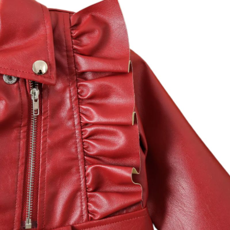 Jaqueta de Couro e Boina de Couro Infantil Feminina Jaqueta de Couro e Boina de Couro Infantil Feminina Loja do Bambino 