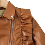 Jaqueta de Couro e Boina de Couro Infantil Feminina Jaqueta de Couro e Boina de Couro Infantil Feminina Loja do Bambino 