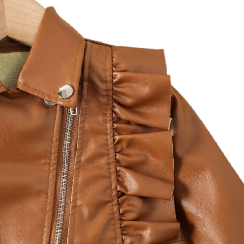 Jaqueta de Couro e Boina de Couro Infantil Feminina Jaqueta de Couro e Boina de Couro Infantil Feminina Loja do Bambino 