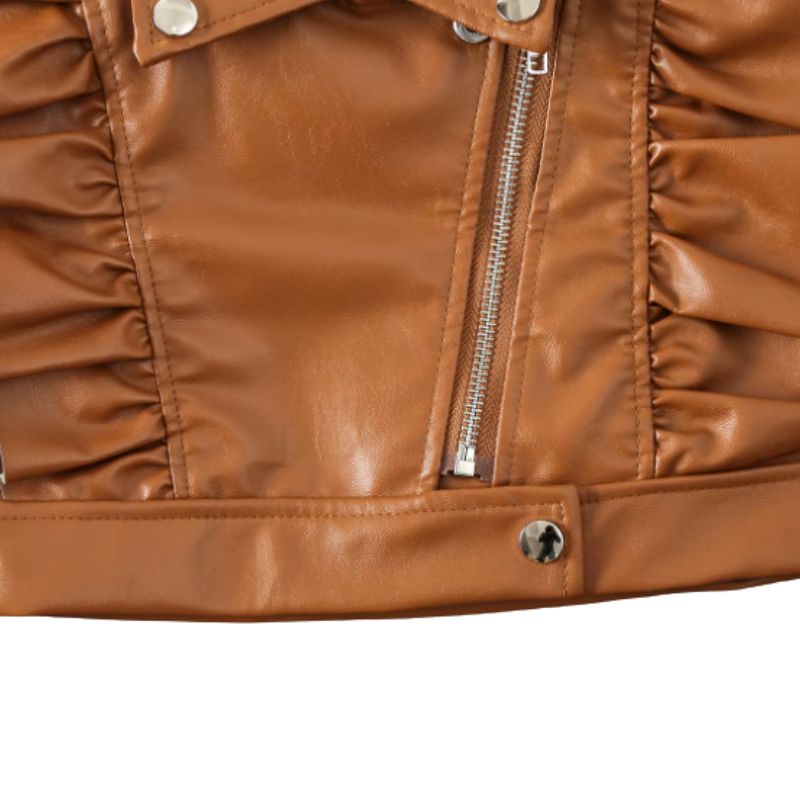 Jaqueta de Couro e Boina de Couro Infantil Feminina Jaqueta de Couro e Boina de Couro Infantil Feminina Loja do Bambino 