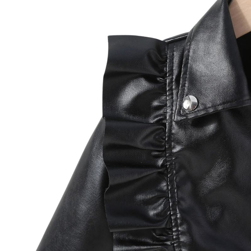 Jaqueta de Couro e Boina de Couro Infantil Feminina Jaqueta de Couro e Boina de Couro Infantil Feminina Loja do Bambino 