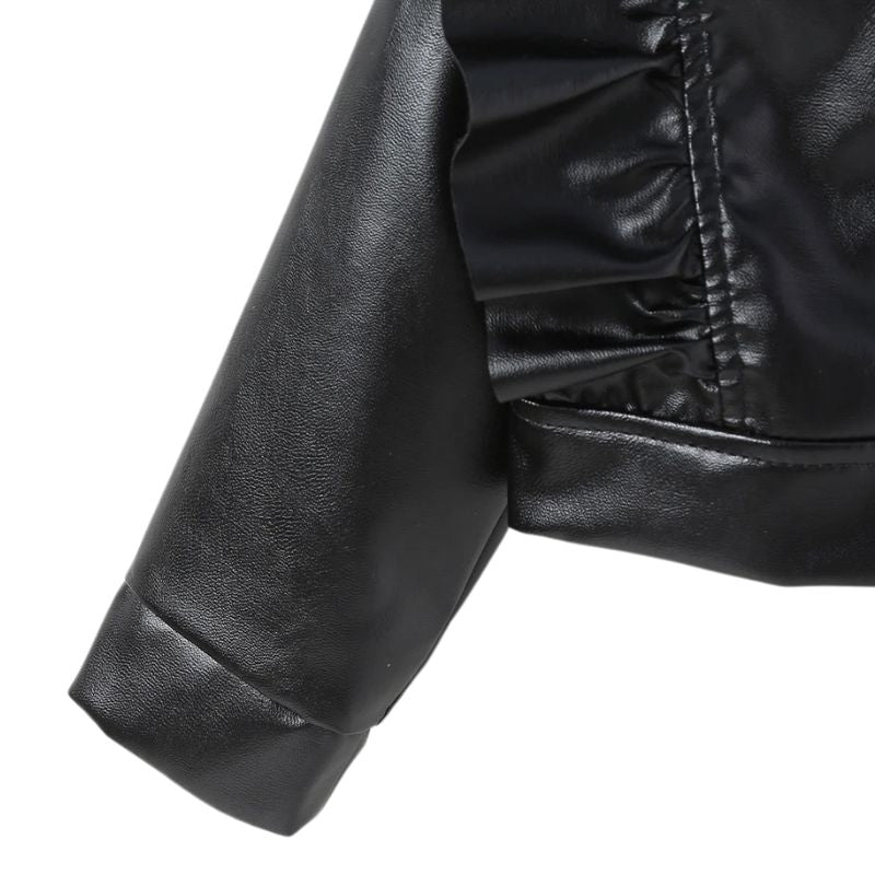 Jaqueta de Couro e Boina de Couro Infantil Feminina Jaqueta de Couro e Boina de Couro Infantil Feminina Loja do Bambino 