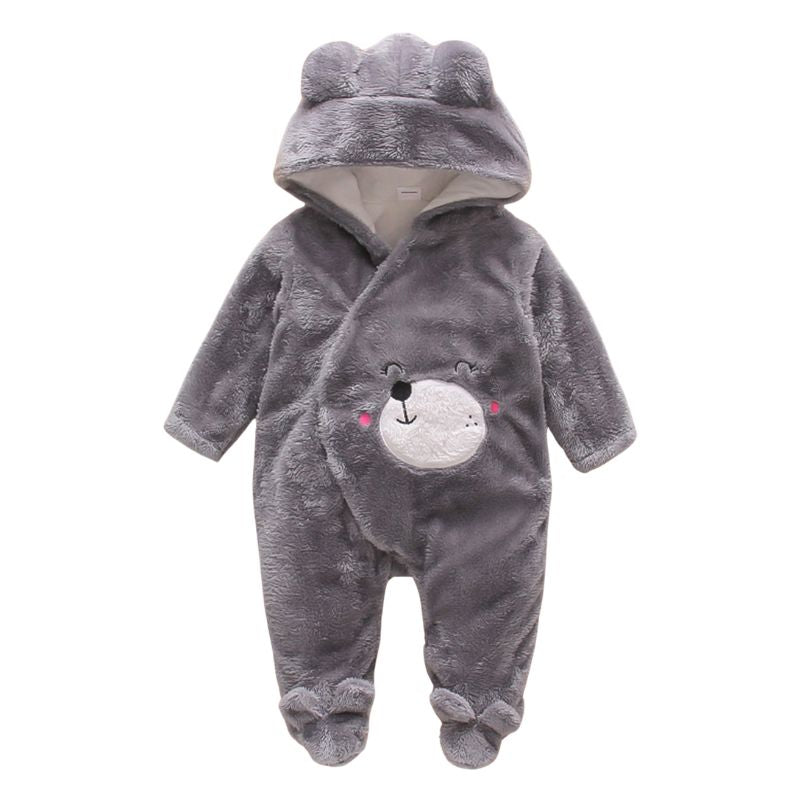 Macacão Bebê Peluciado Com Capuz Macacão Bebê Peluciado Com Capuz Loja do Bambino Cinza 59 