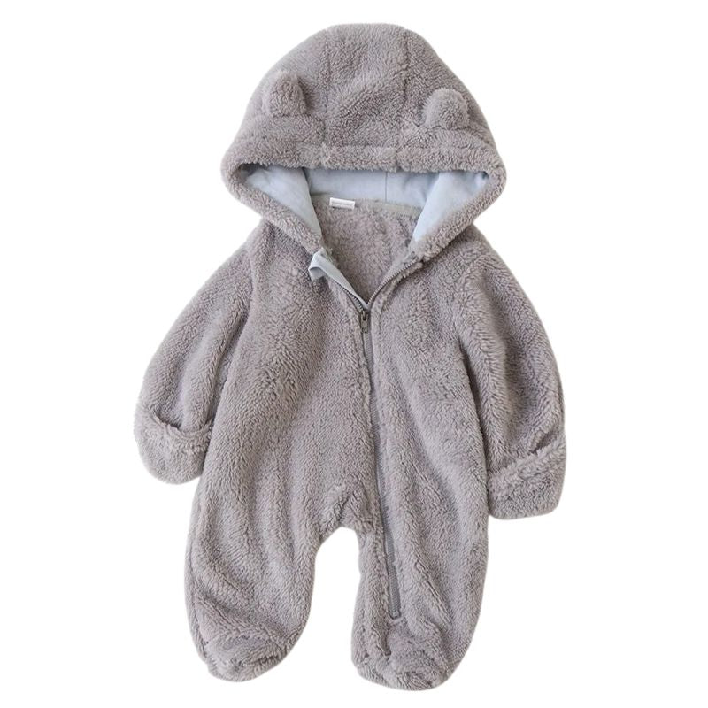 Macacão Bebê Peluciado Com Capuz de Urso Macacão Bebê Peluciado Com Capuz de Urso Loja do Bambino 