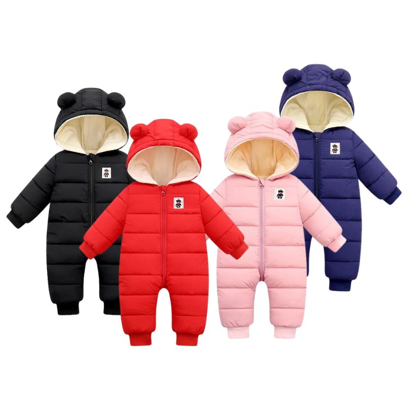 Macacão Bebê Ursinho Capuz Quentinho Macacão Bebê Ursinho Capuz Quentinho Loja do Bambino 