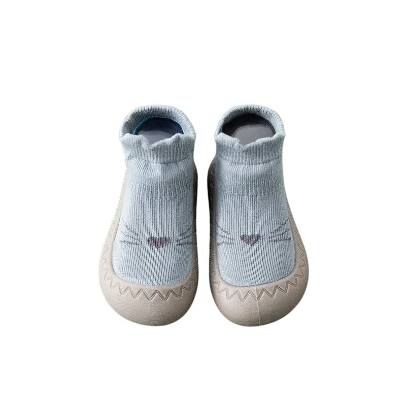 Meia Sapatilha Bebê Antiderrapante Cano Médio Meia Sapatilha Bebe Antiderrapante Cano Médio Loja do Bambino Azul 20 (12cm) 