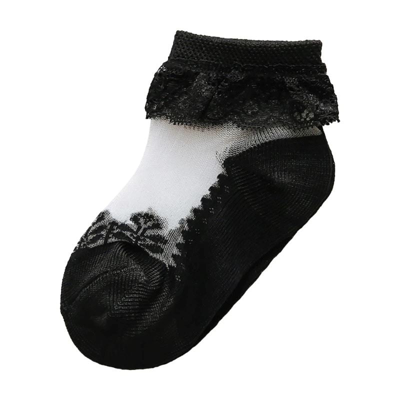 Meia em Renda Recém Nascido Bambino Meia em Renda Recém Nascido Bambino Loja do Bambino Preta P - 3 a 11 meses 