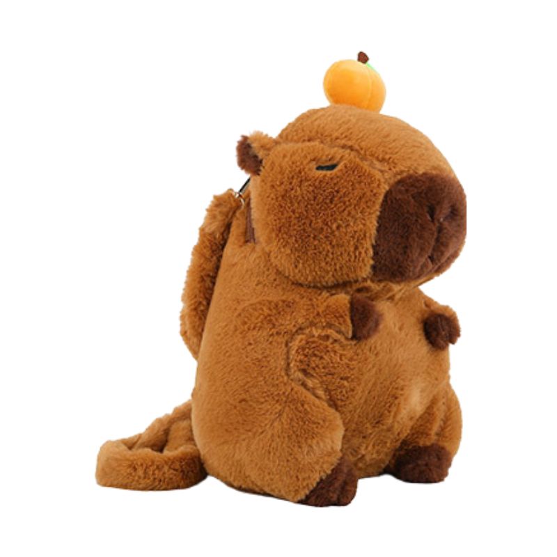 Mochila Infantil Pelúcia Capivara Mochila Infantil Pelúcia Capivara Loja do Bambino Marrom 35cm x 11cm x 25cm 