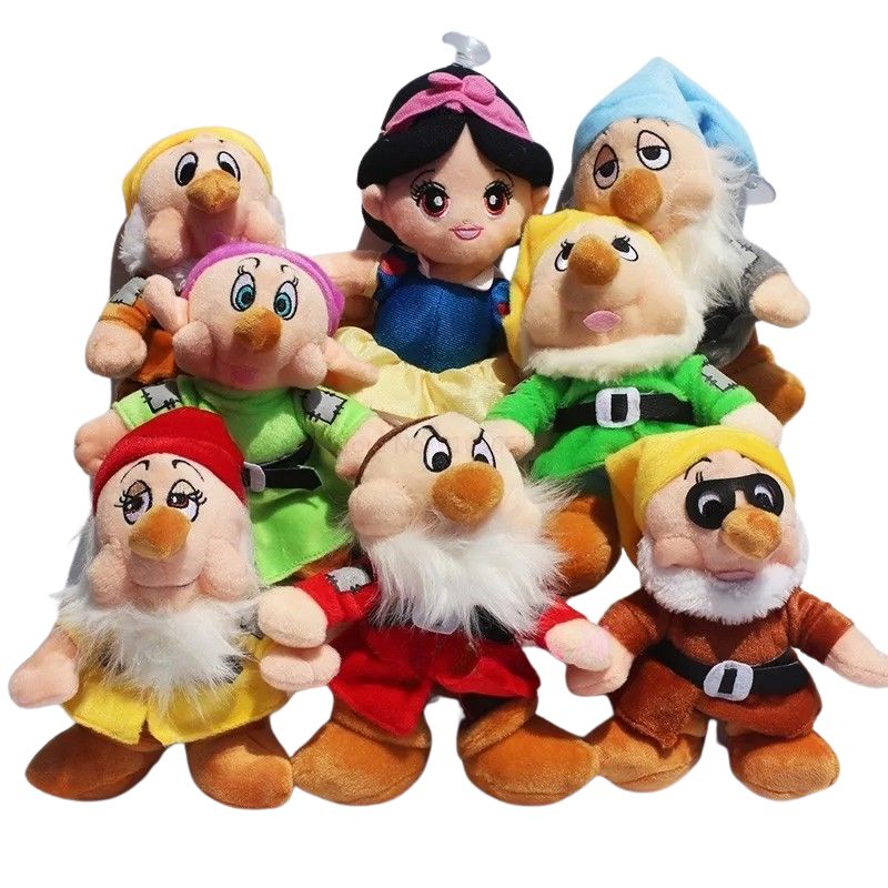 Pelúcia Branca de Neve e os Sete Anões Pelúcia Branca de Neve e os Sete Anões Loja do Bambino Conjunto Exclusivo 8 Peças 30cm 