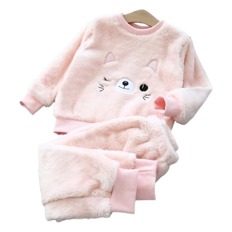 Pijama Infantil Feminino Gatinha Peluciado Pijama Infantil Feminino Gatinha Peluciado Loja do Bambino Rosa 90 