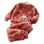 Pijama Infantil Feminino Gatinha Peluciado Pijama Infantil Feminino Gatinha Peluciado Loja do Bambino Marrom 90 