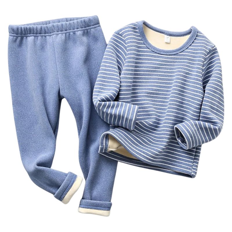 Pijama Infantil Listrado Peluciado Pijama Infantil Listrado Peluciado Loja do Bambino Azul 90 