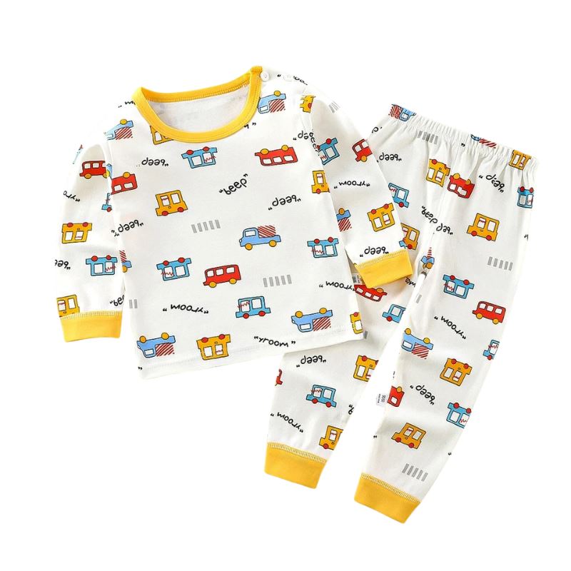 Pijama Infantil Manga Longa para Bebês e Crianças Pijama Infantil Manga Longa para Bebês e Crianças Loja do Bambino Modelo 1 3 a 6 meses 