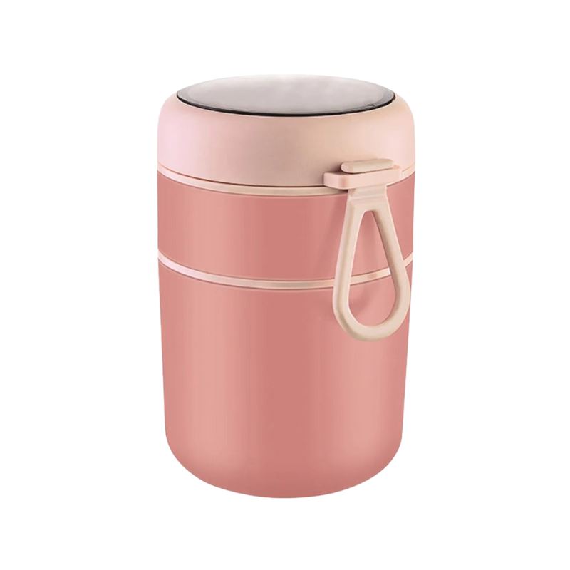 Pote Térmico Infantil em Inox com Colher de Brinde Pote Térmico Infantil em Inox com Colher de Brinde Loja do Bambino Rosa 710ml 