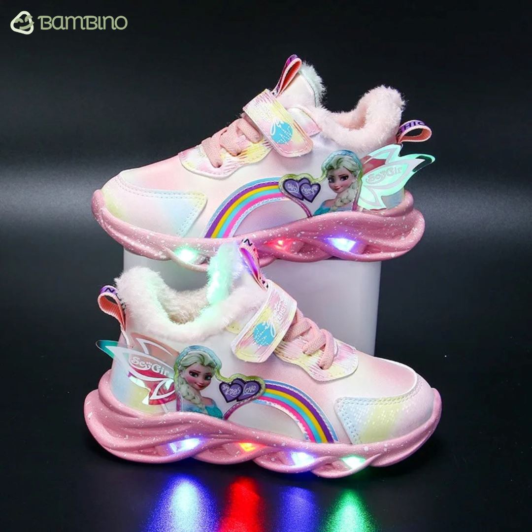 Tênis Princesa Elsa em Pelúcia Infantil Tênis Princesa Elsa em Pelúcia Infantil Loja do Bambino Rosa 22 - 13.8cm 