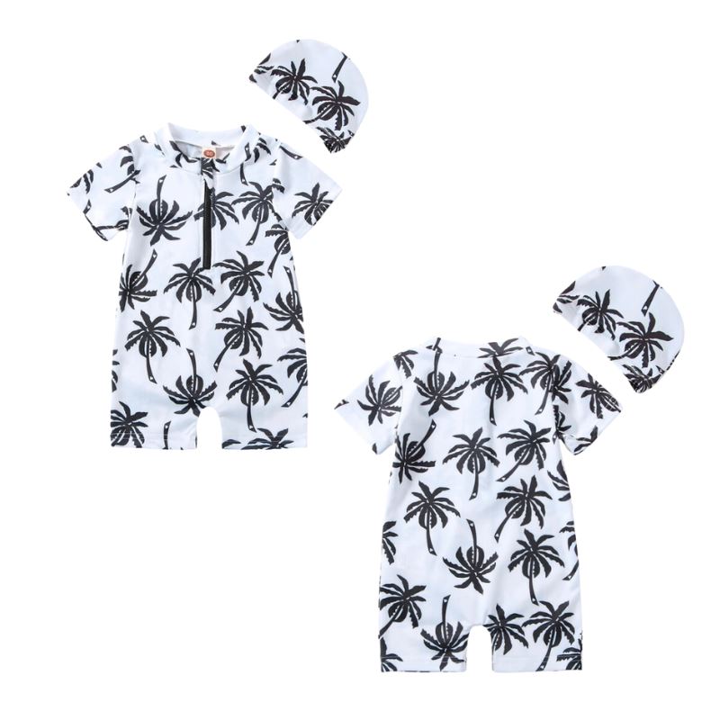 Roupa de Praia Palmeira Infantil + Touca de Brinde Roupa Natação Palmeira Infantil + Touca de Brinde Loja do Bambino 