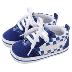 Sapatinho Bebê Estilo Tênis Casual Xadrez Sapatinho Bebê Estilo Tênis Casual Xadrez Loja do Bambino Azul 0 a 6 meses (11cm) 
