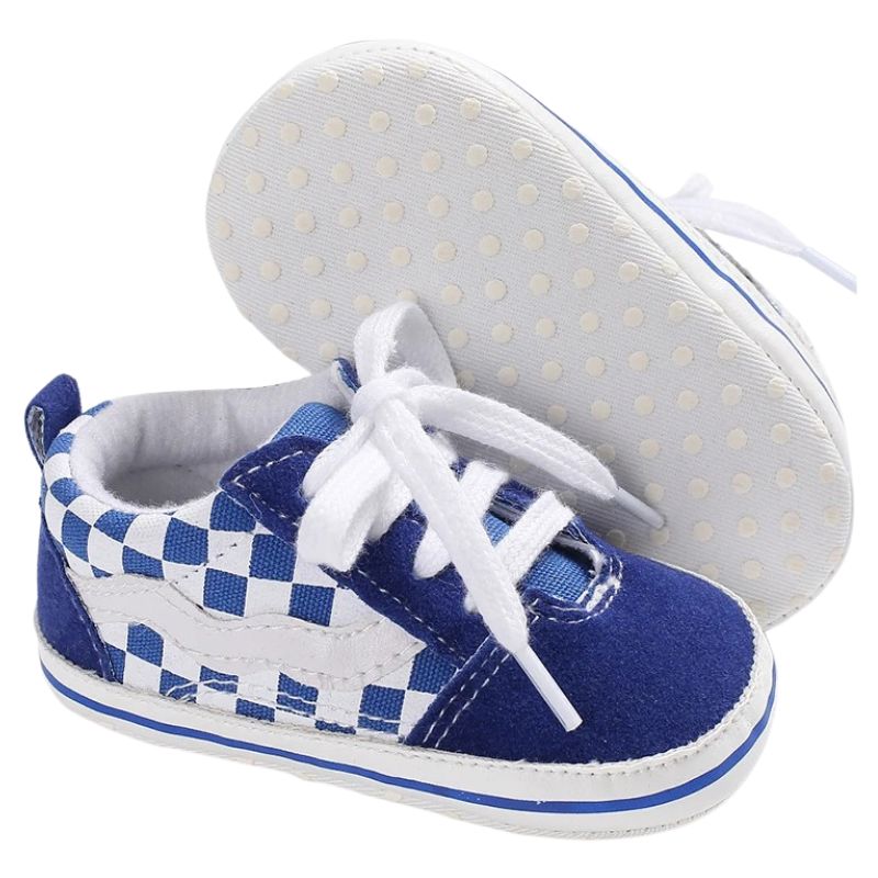 Sapatinho Bebê Estilo Tênis Casual Xadrez Sapatinho Bebê Estilo Tênis Casual Xadrez Loja do Bambino 