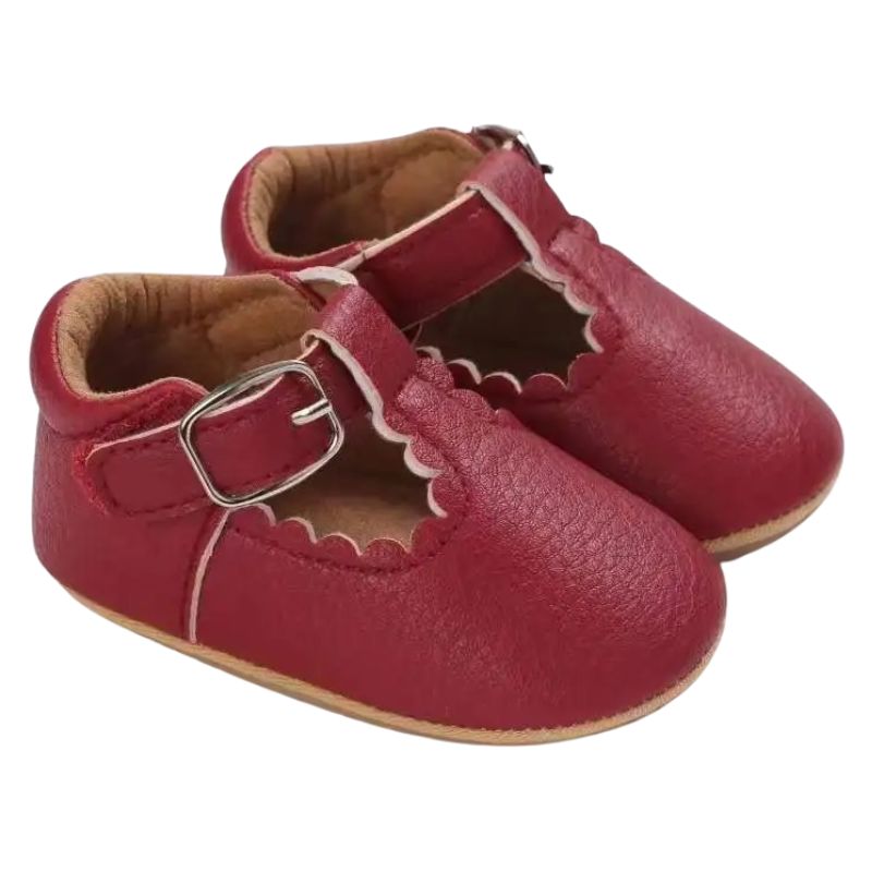 Sapatinho De Couro Para Bebê Sapatinho De Couro Para Bebê Loja do Bambino Vermelho 0 a 6 meses (11cm) 