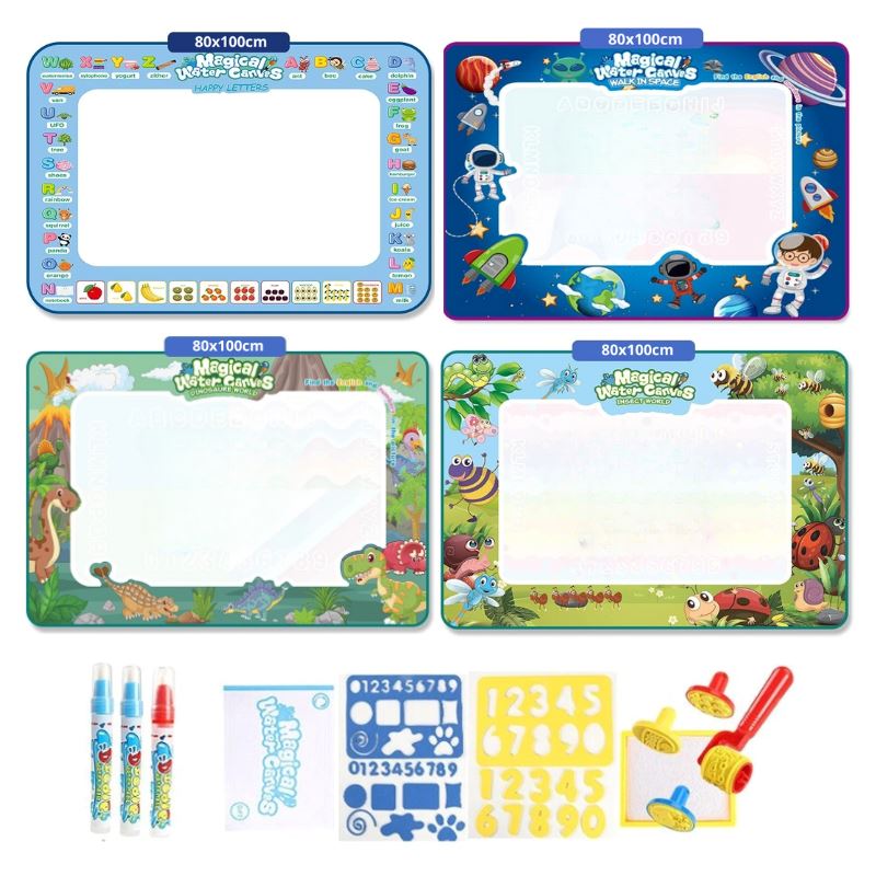 Tapete de Desenho Água Mágica + Canetas Mágicas Reutilizáveis para Crianças Tapete de Desenho Água Mágica + Canetas Mágicas Reutilizáveis para Criança Loja do Bambino 