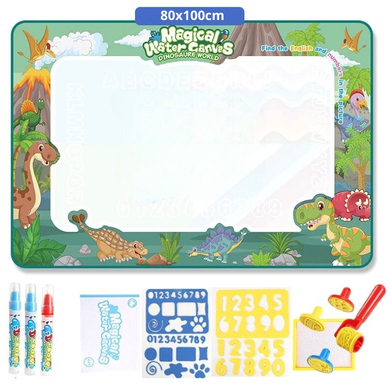 Tapete de Desenho Água Mágica + Canetas Mágicas Reutilizáveis para Crianças Tapete de Desenho Água Mágica + Canetas Mágicas Reutilizáveis para Criança Loja do Bambino Modelo 03 80x100cm 